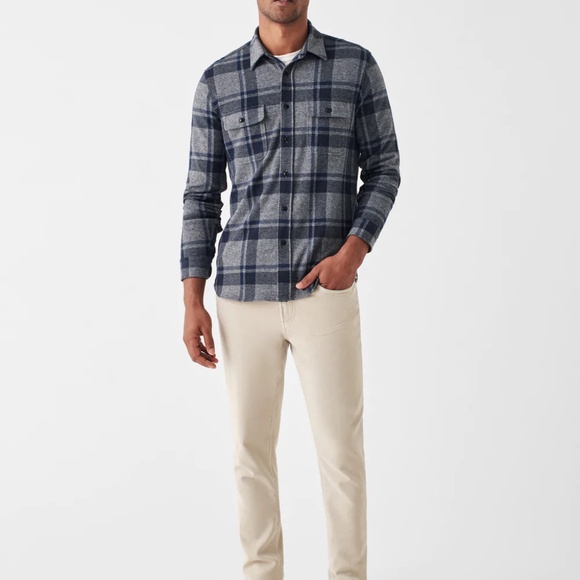 Faherty - Legend Sweater Shirt - Grey Seas Plaid (small) - Picture 5 of 5
